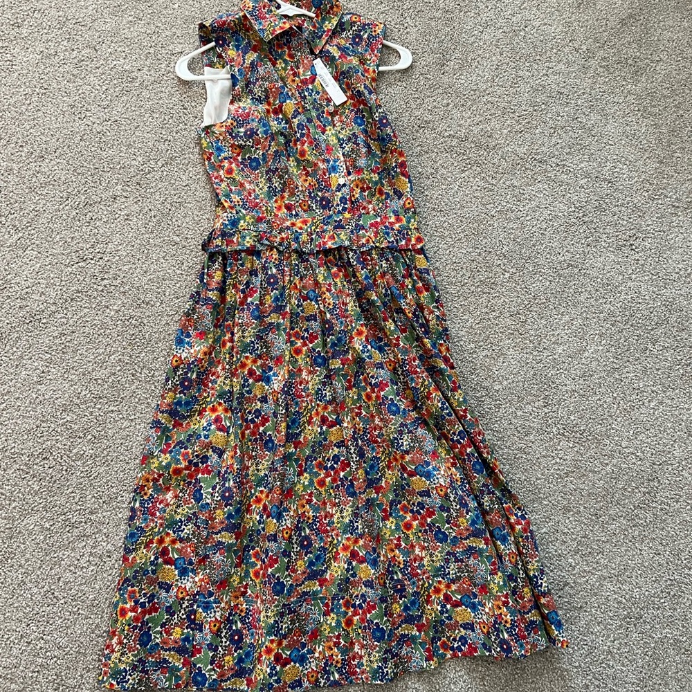 NWT J.crew Margaret Annie shirt dress in liberty pattern- size 4